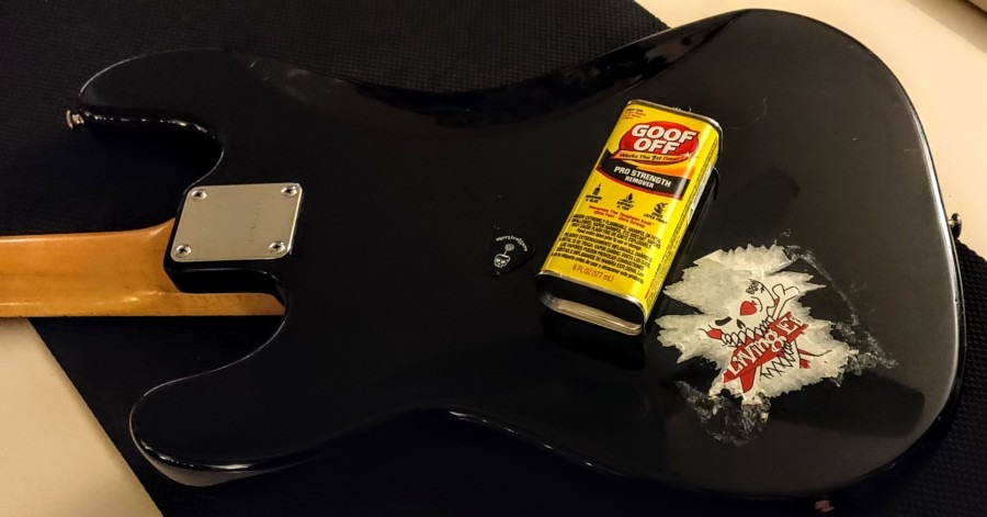 remove guitar stickers